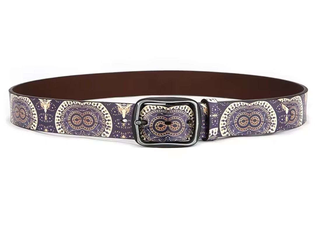 Japanese Brand × Vintage Purple Tribal Printed Belt 100-130cm Size ONE SIZE - 3 Thumbnail