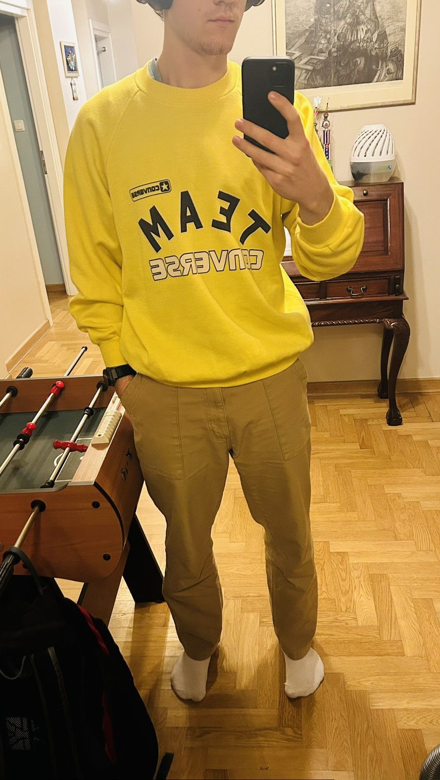 Converse × Vintage Vintage Converse Team Canary Yellow Crewneck size M/L Size US L / EU 52-54 / 3 - 4 Thumbnail