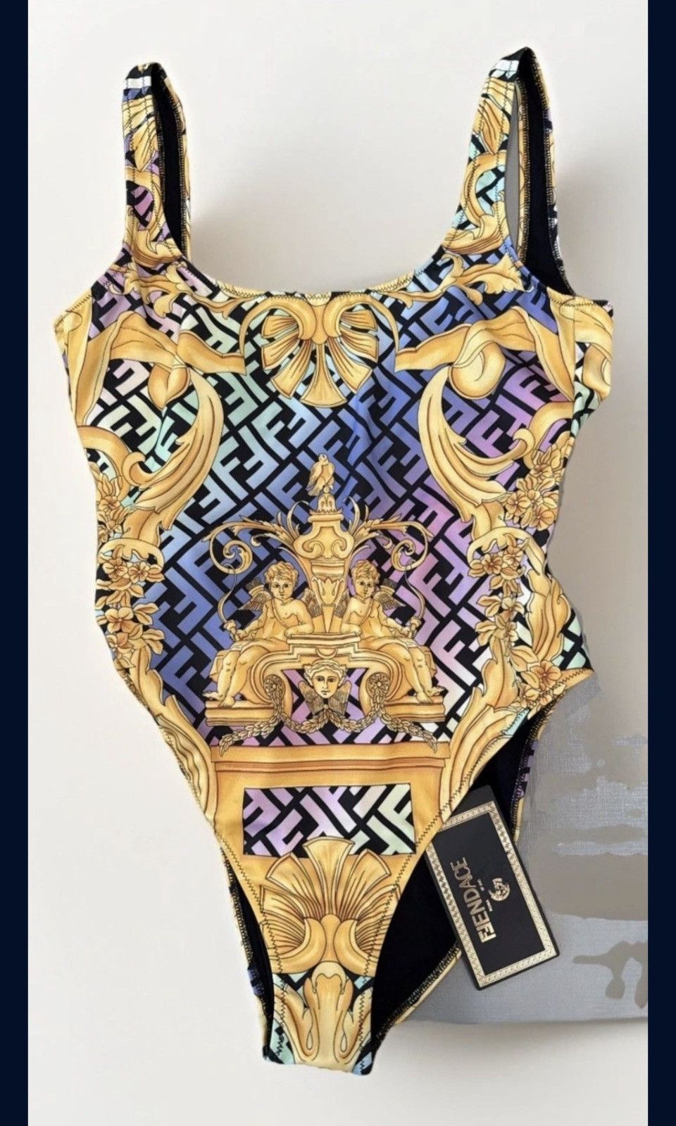 Versace Fendace Versace Fendi Baroque One-Piece Swimsuit Bodysuit XS Size XS / US 0-2 / IT 36-38 - 1 Thumbnail