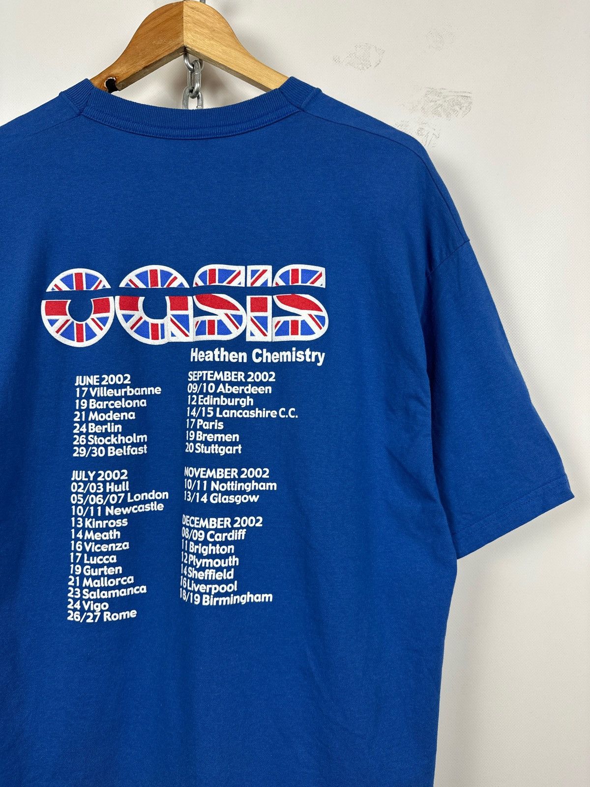 Band Tees 2002 Vintage Oasis Heathen Chemistry Tour Blue Band T-Shirt Size US XL / EU 56 / 4 - 12 Thumbnail