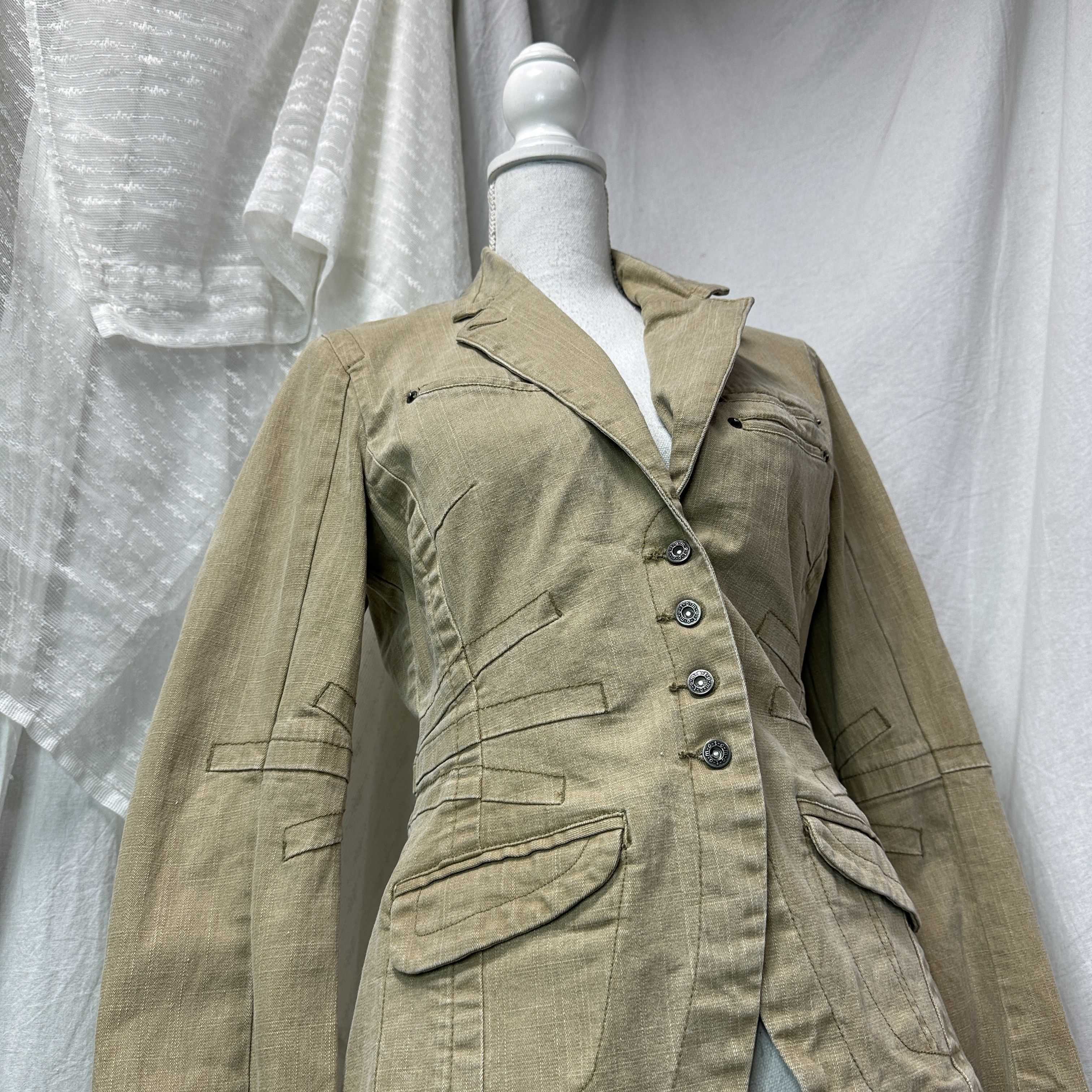 Vintage Vintage Classy Minimalist Corduroy Fitted Blazer 00s Size L / US 10 / IT 46 - 2 Thumbnail