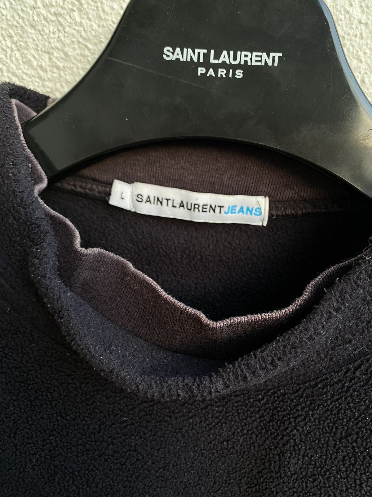 Yves Saint Laurent Fleece YSL Sweatshirt Black Big Logo YSL Sweater Size US L / EU 52-54 / 3 - 15 Thumbnail