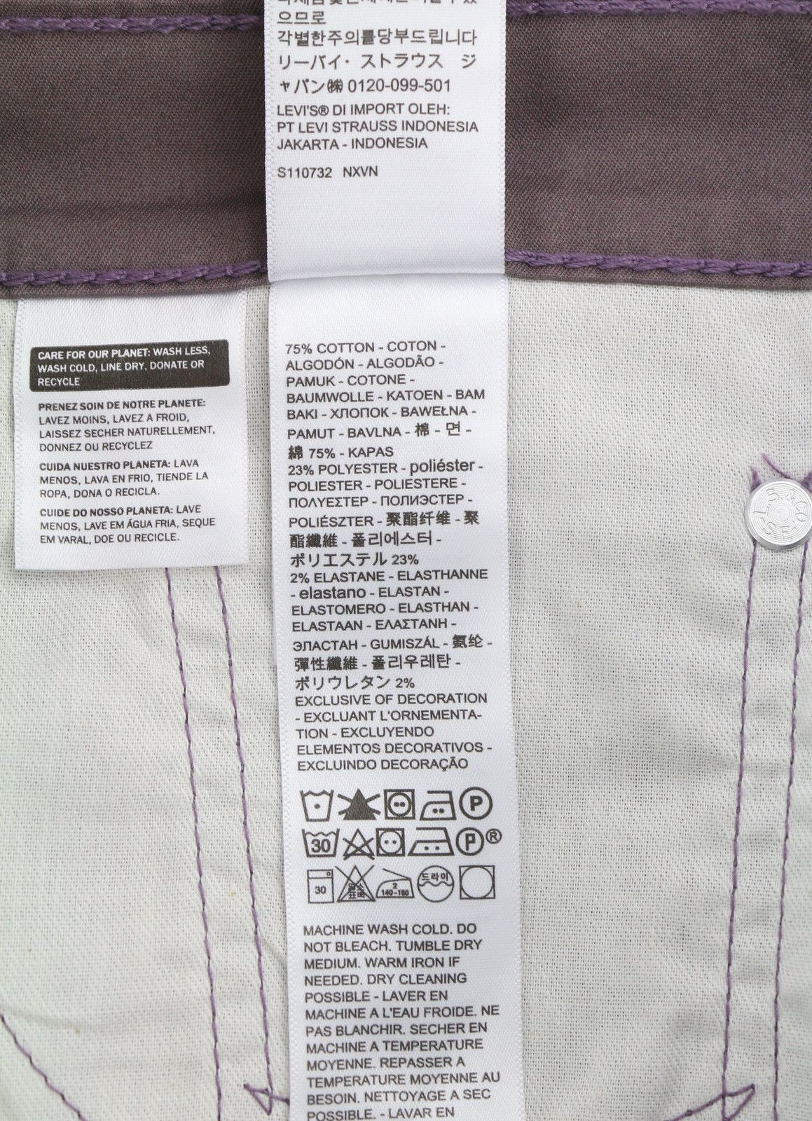 Levi's 502 W32/L32 Tapered Zip Pants Purple Logo 87053 Size US 32 / EU 48 - 8 Thumbnail