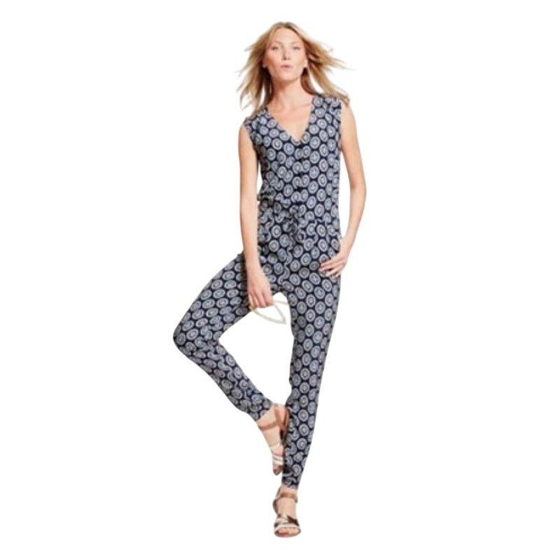 Boden BODEN SANTA FE Blue & White Jumpsuit 16R Size 38" / US 16 / IT 52 - 1 Thumbnail