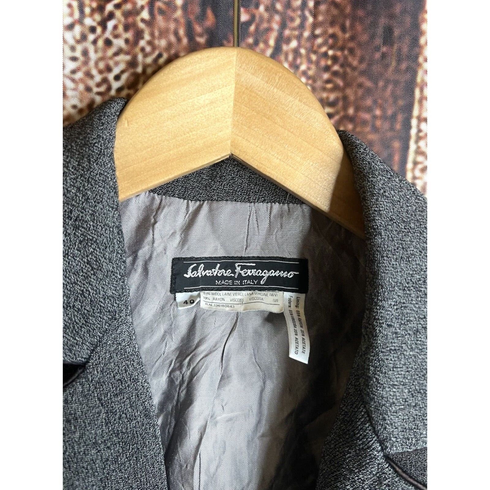 Salvatore Ferragamo Salvatore Ferragamo Blazer Jacket Women 40 Gray Wool Blend Zip Front Lined 24” Length 18” Pit to Pit Regular Size Size S / US 4 / IT 40 - 2 Thumbnail