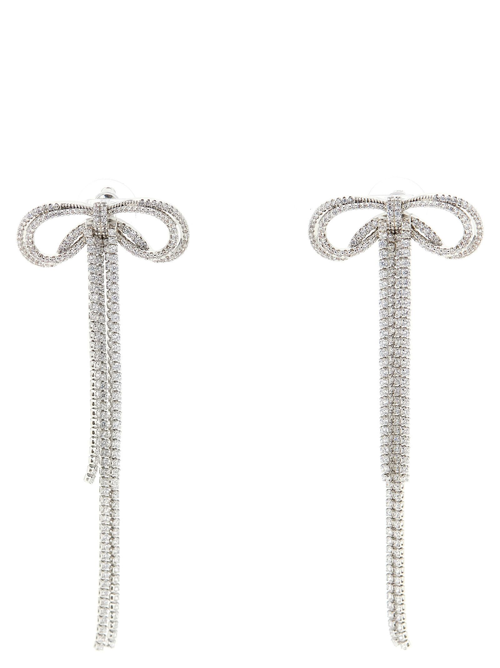Self-Portrait 'Double Crystal Bow' earrings Size ONE SIZE - 1 Thumbnail