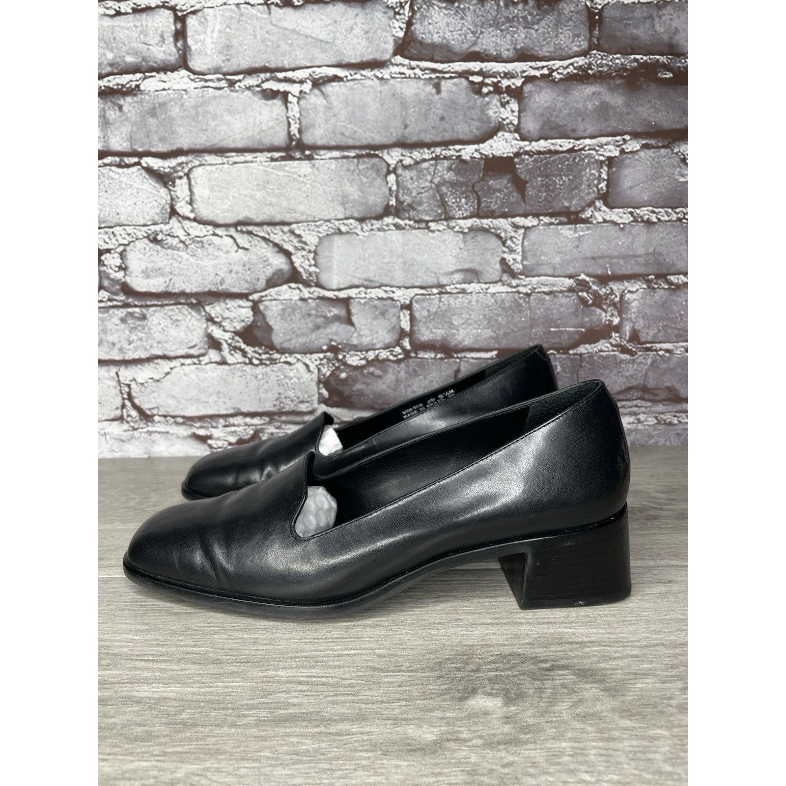 Rockport Rockport Black Leather Square Toe Casual Heel Shoes Women Sz Size US 8.5 / IT 38.5 - 17 Thumbnail