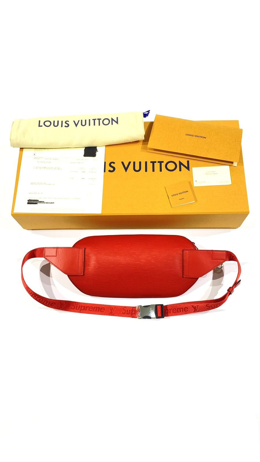 Louis Vuitton × Supreme Louis Vuitton X Supreme Bumbag Red EPI Leather Size ONE SIZE - 3 Thumbnail