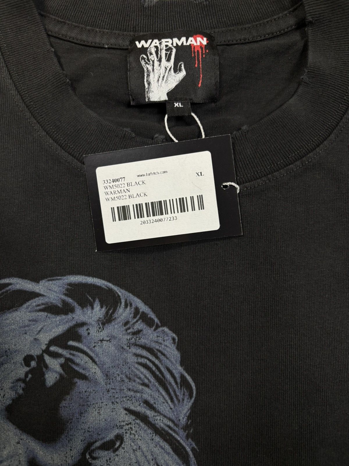 Vintage WARMAN RIDING GHOST GIRL GRAPHIC TEE, WASHED BLACK Size US XL / EU 56 / 4 - 7 Thumbnail