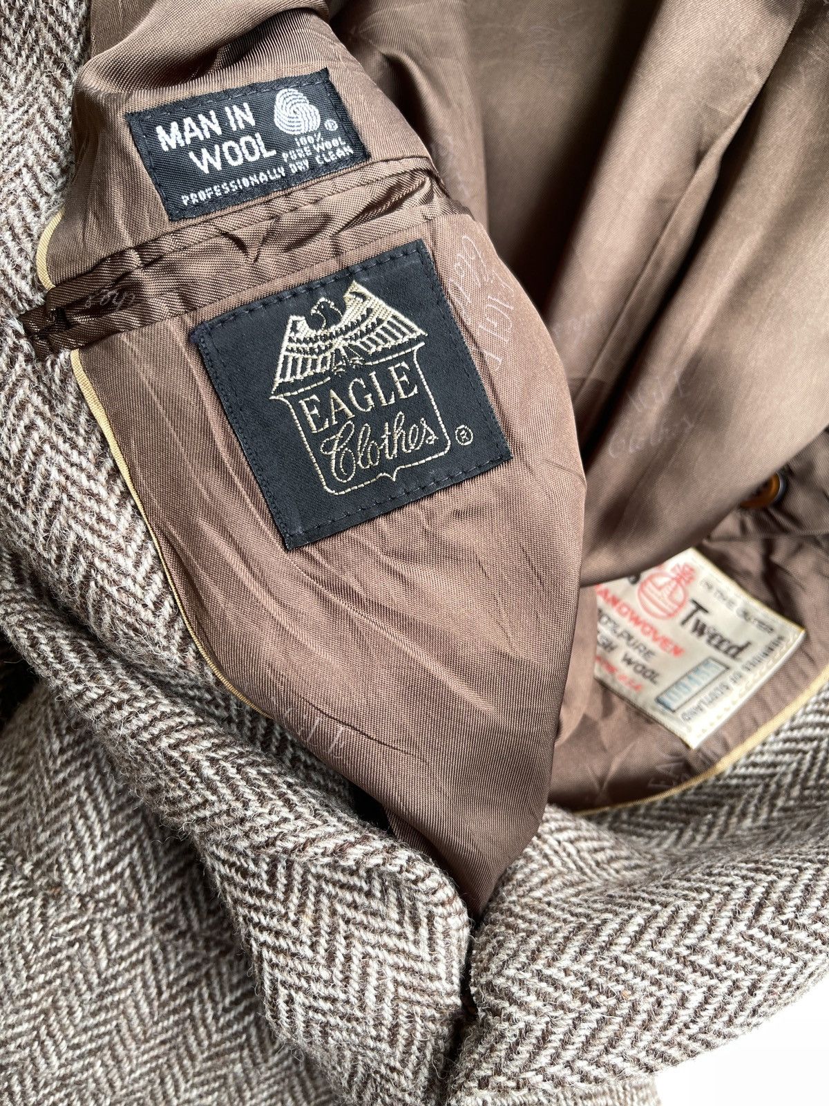 Harris Tweed 80s Handwoven Harris Tweed X Eagle Clothes Coat Size US XL / EU 56 / 4 - 7 Thumbnail