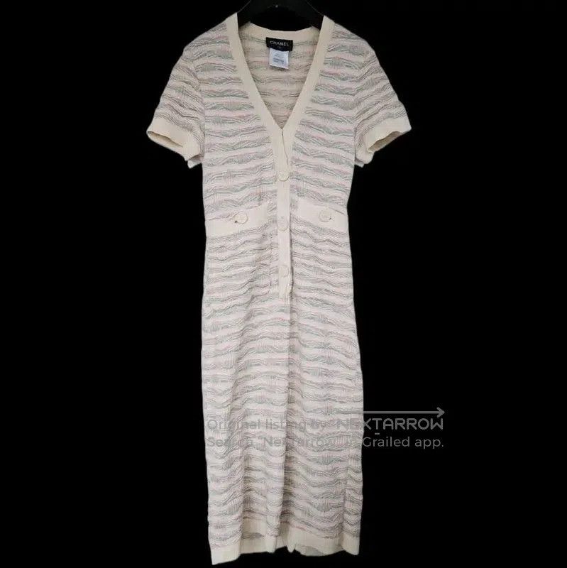 Chanel Color-Block Cotton Dress for Women . Midi Dresses