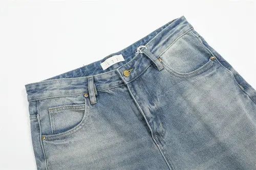Japanese Brand × Jean Street punk washed gradient loose straight distressed jeans Size US 34 / EU 50 - 4 Thumbnail