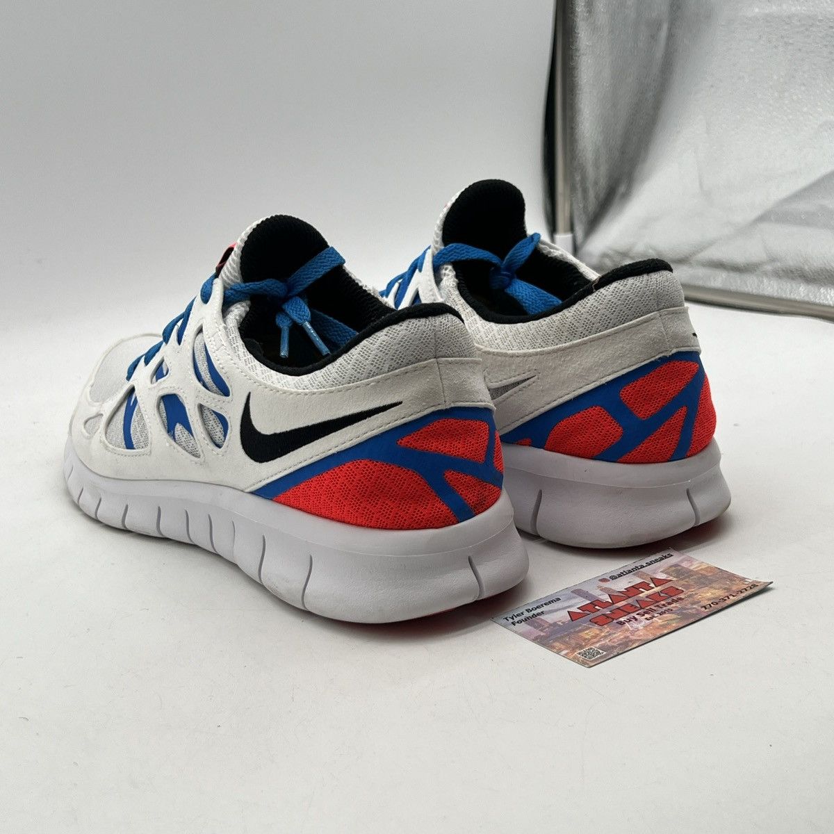 Nike Free run 2 white photo blue Size US 12 / EU 45 - 4 Thumbnail