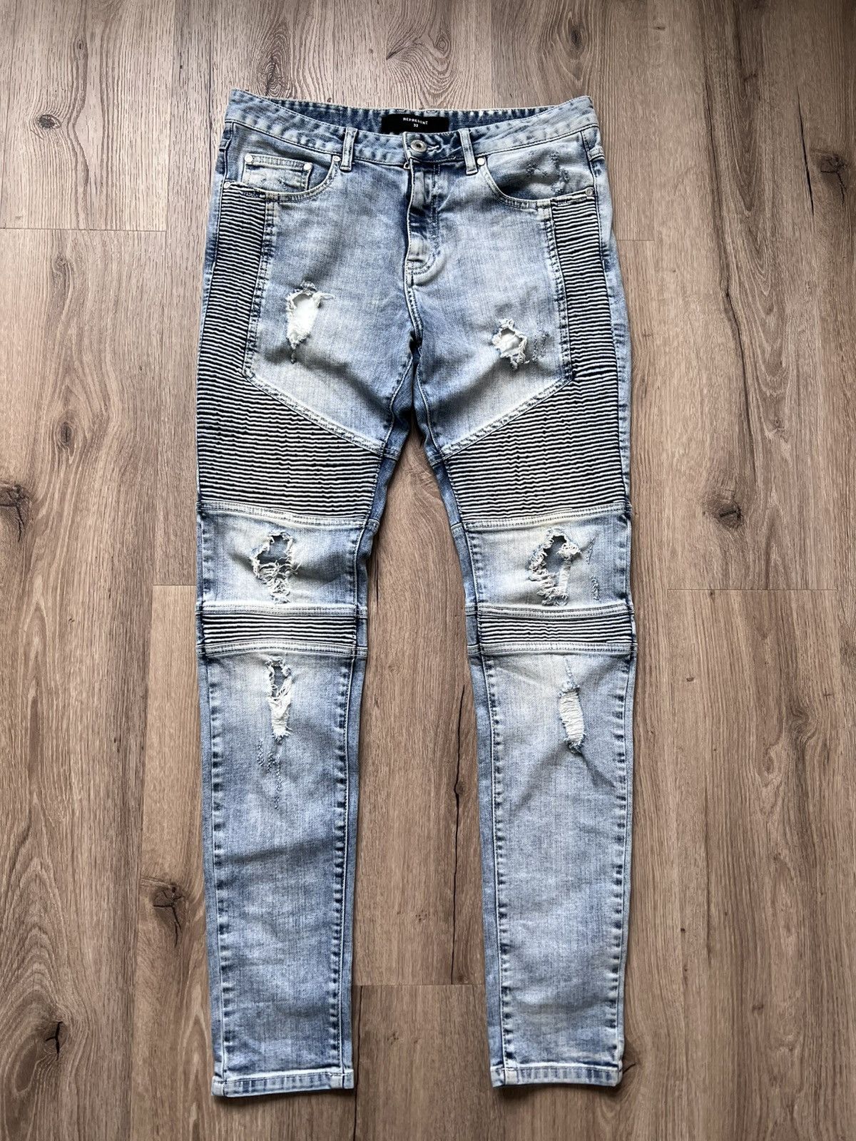 Represent Clo. 2 IN 1 REPRESENT Distressed Biker Pants Jeans Size US 32 / EU 48 - 2 Thumbnail
