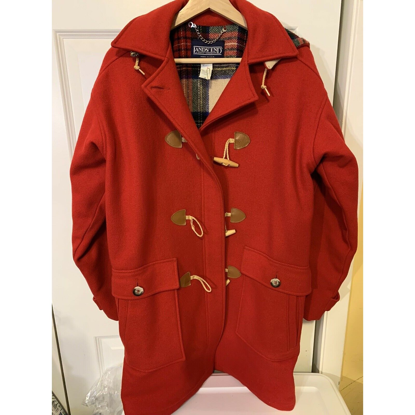 Lands' End Lands End Hooded Wool Parka Toggle Coat Jacket Navy Red Wome Size M / US 6-8 / IT 42-44 - 3 Thumbnail
