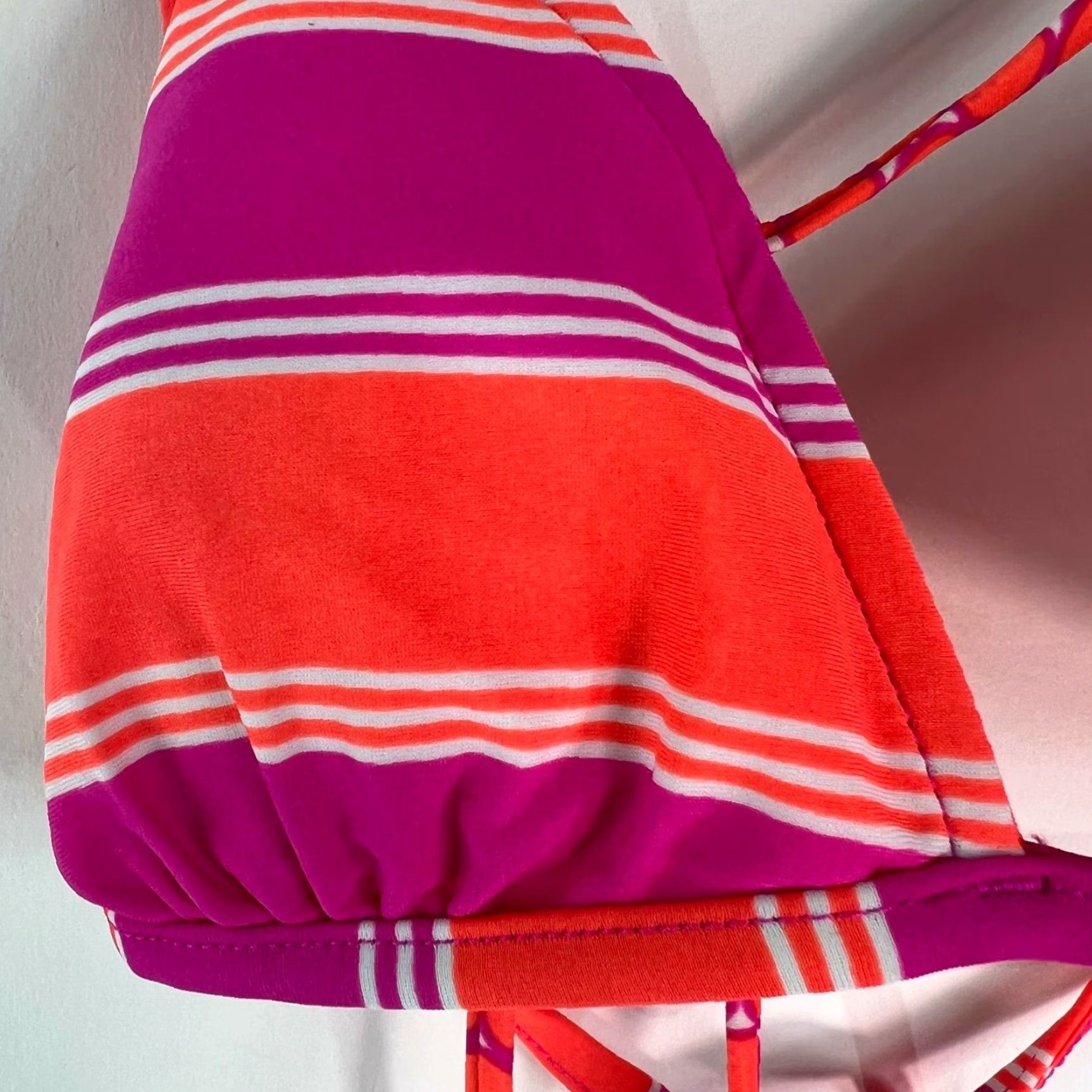 Pinko VINTAGE SO Womens Bikini Top Swimwear Reversible Padded Adjustable Spaghetti Strap Orange Beach 2020s Womens Size M / US 6-8 / IT 42-44 - 2 Thumbnail