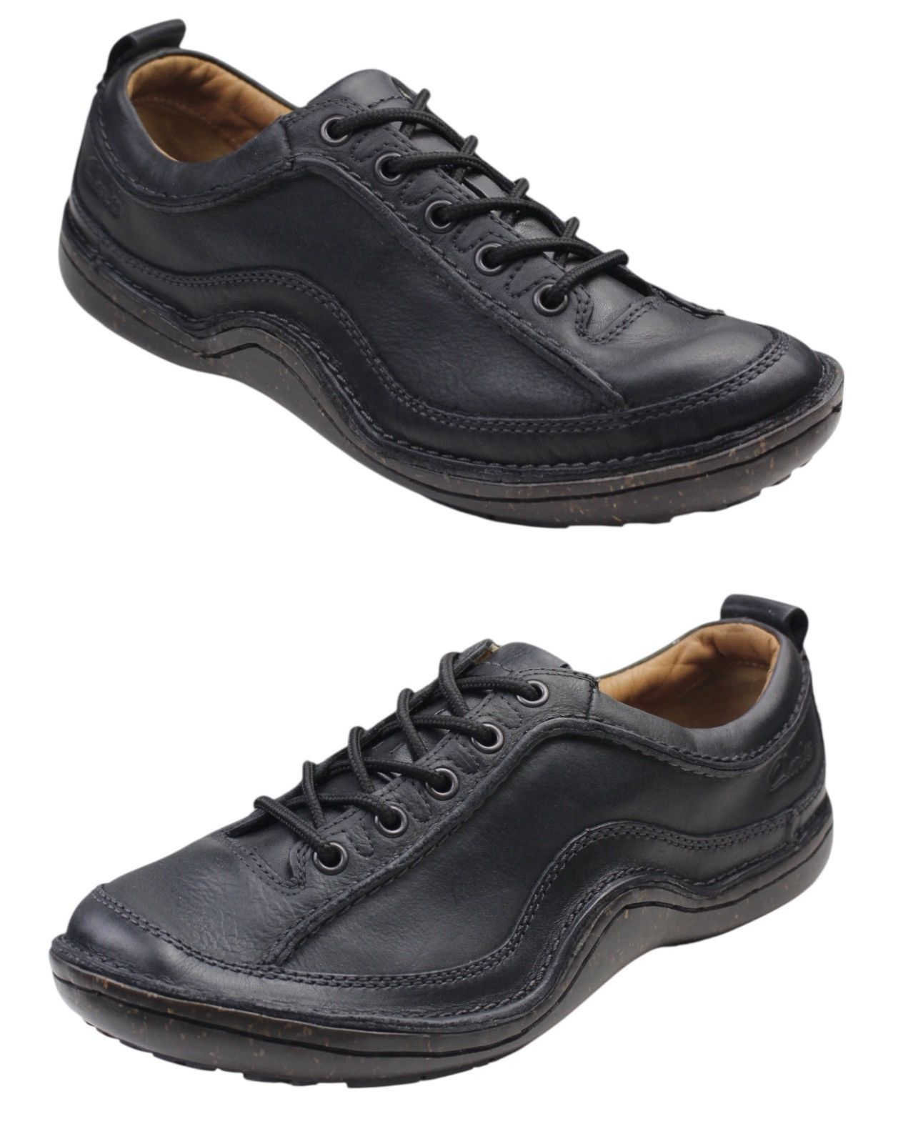2010S CLARKS FLEXLIGHT HERITAGE WALKER – BLACK LEATHER