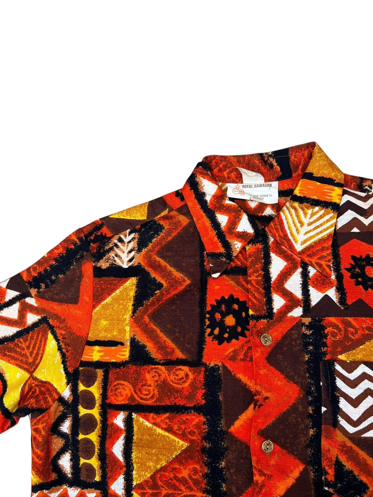 Vintage Vintage 60s 70s Royal Hawaiian Barkcloth Hawaii Shirt Size US M / EU 48-50 / 2 - 3 Thumbnail