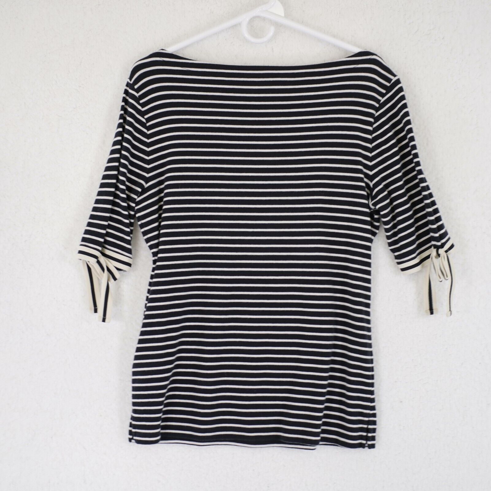Lauren Ralph Lauren Lauren Ralph Lauren XL Black White Striped Top / Shirt Cotto Size XL / US 12-14 / IT 48-50 - 3 Thumbnail