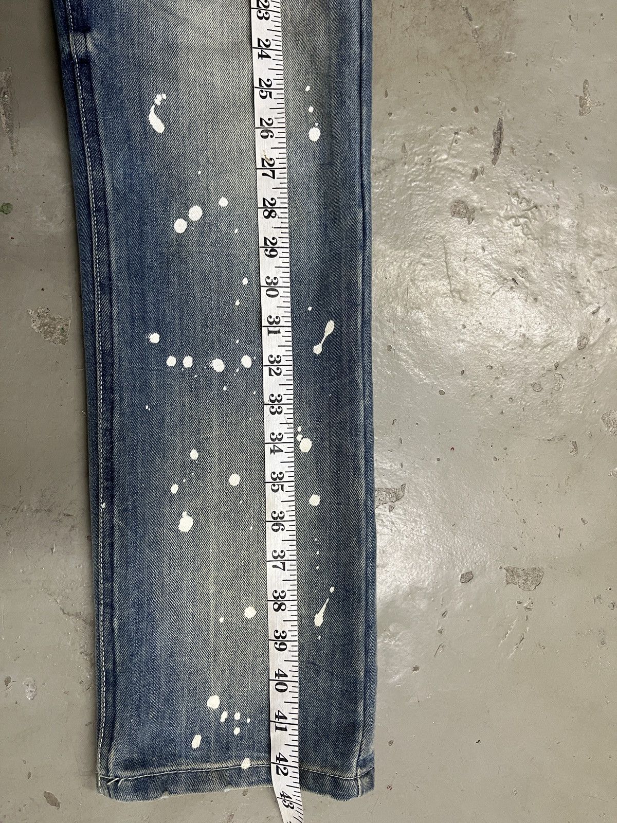 If Six Was Nine WASHED DENIM PAINT SPLATTER JEANS JUNYA HELMUT LANG STYLE Size US 34 / EU 50 - 13 Thumbnail