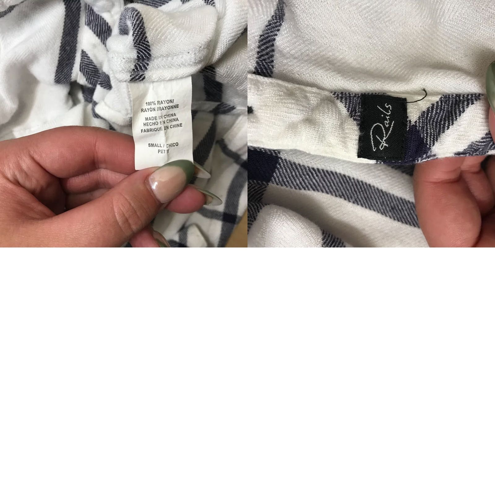 Rails RAILS WOMEN'S S S LONG SLEEVE BUTTON UP SHIRT WHITE & BLUE Size S / US 4 / IT 40 - 8 Thumbnail