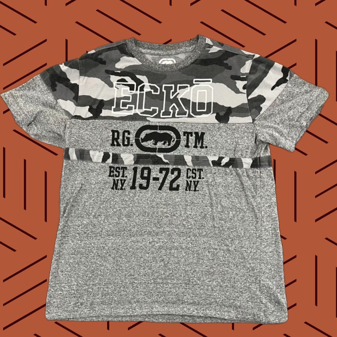Ecko Unltd. ECKO UNLTD Shirt Mens M Gray Black Camo Logo Skate Streetwear Y2K Size US M / EU 48-50 / 2 - 1 Thumbnail