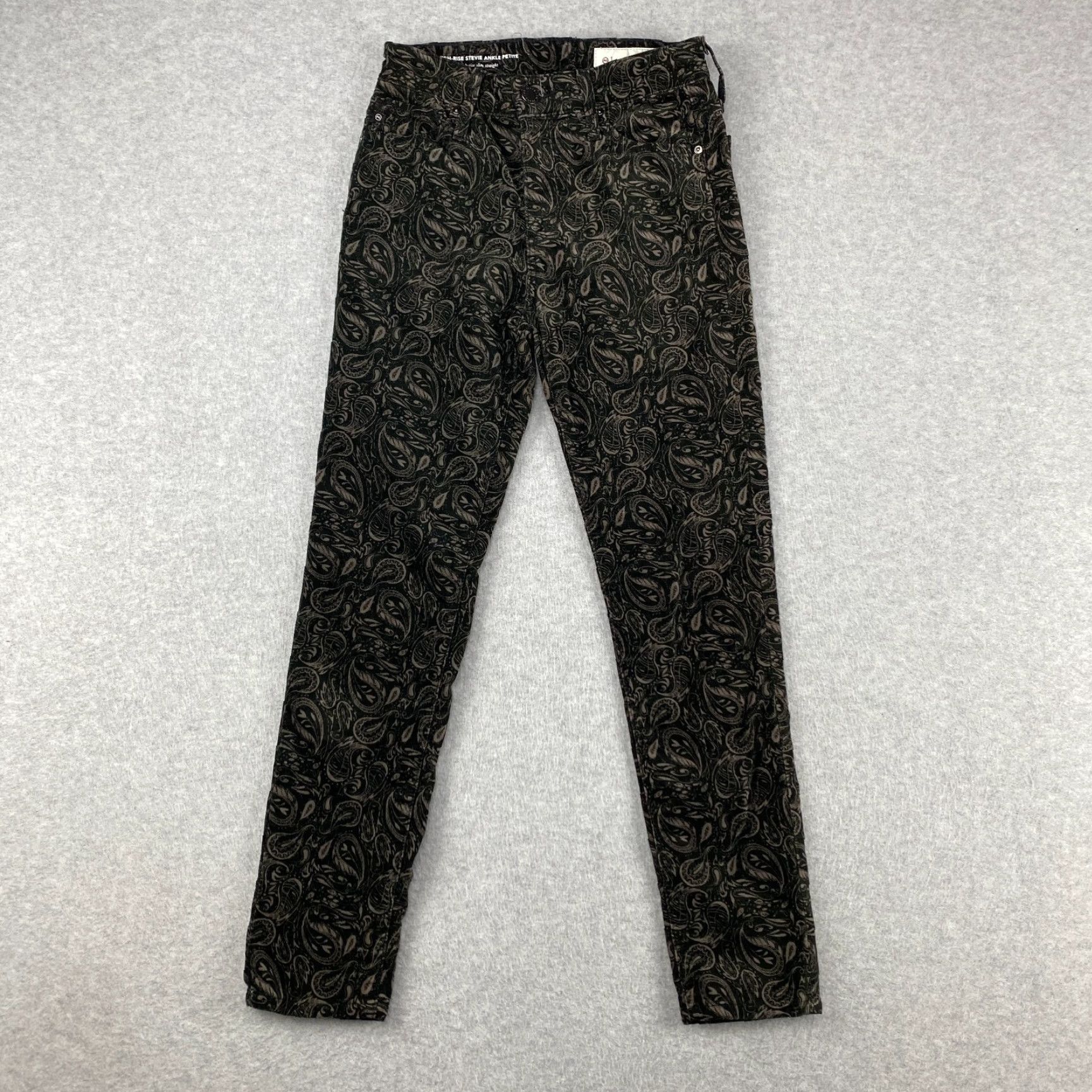 AG Jeans AG Jeans x Anthropologie Jeans Womens 24P Black High Rise Stevie Ankle Paisley Modern Size 42" / US 20 - 2 Thumbnail