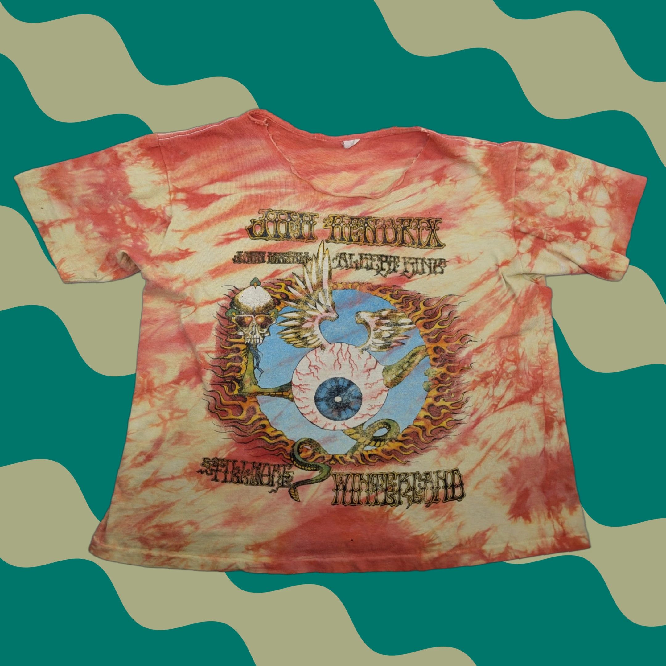 Vintage VINTAGE Wright’s Heavy Weight Jimi Hendrix T-Shirt Flying Eyeball Albert King Fillmore Winterland Sz L Orange Woman? Mens Size US L / EU 52-54 / 3 - 1 Thumbnail