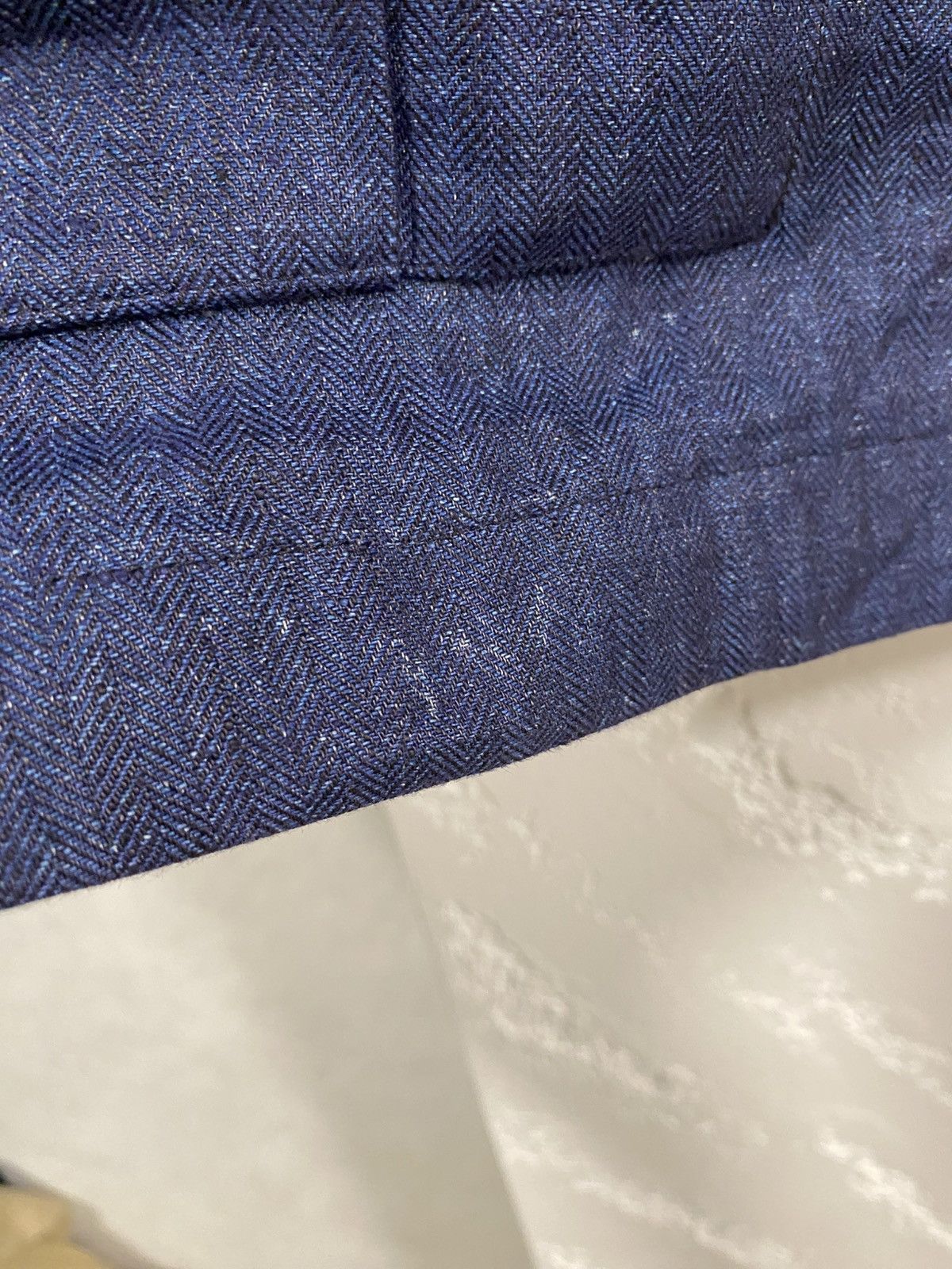 Luigi Borrelli Luigi Borelli Napoli Blue Linen Light Coat Jacket Size: 54 Size US L / EU 52-54 / 3 - 4 Thumbnail