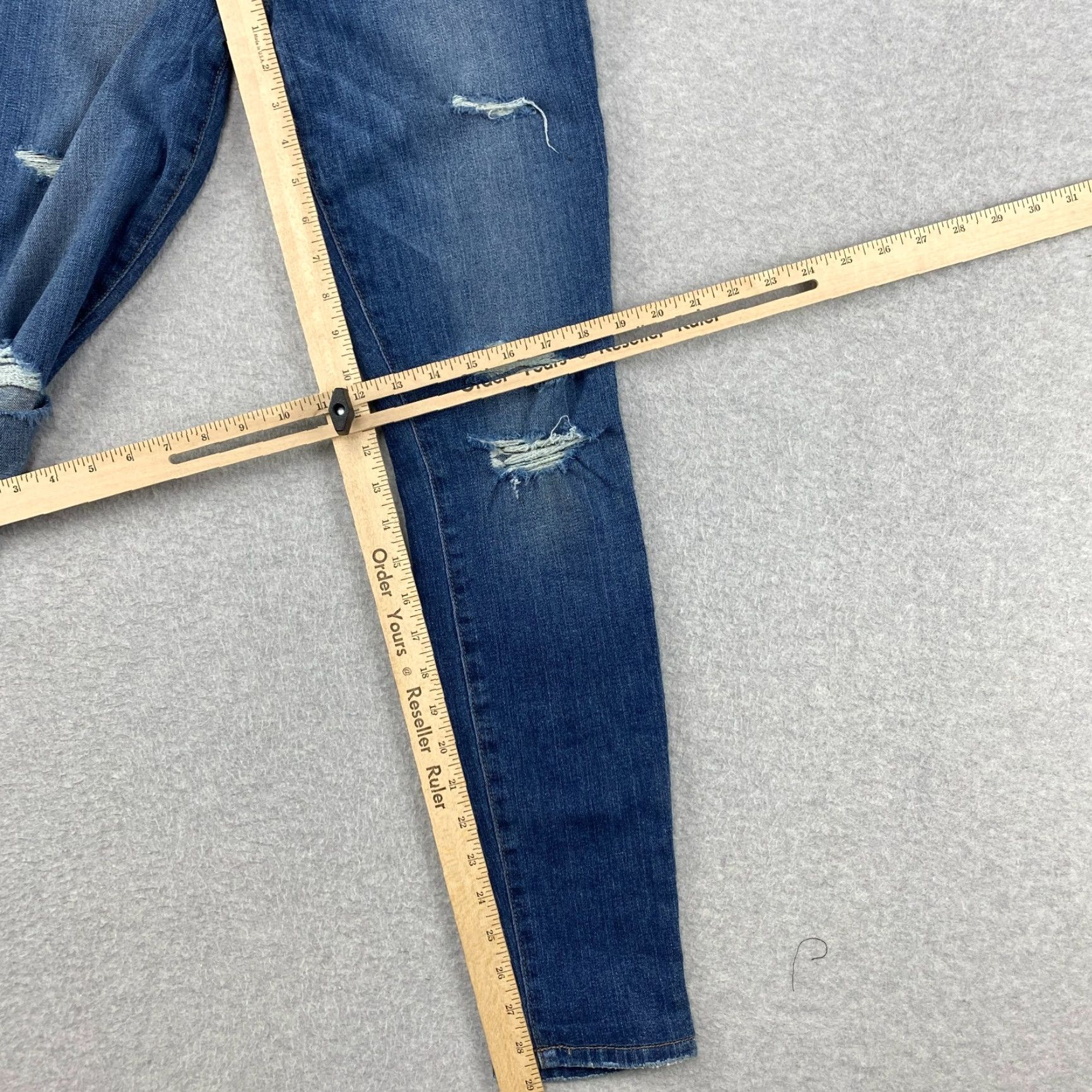Vintage Joe's Jeans Womens Jeans 27 Blue Mid-Rise Skinny Distressed Stretch Cotton Denim Size 27" / US 4 / IT 40 - 5 Thumbnail