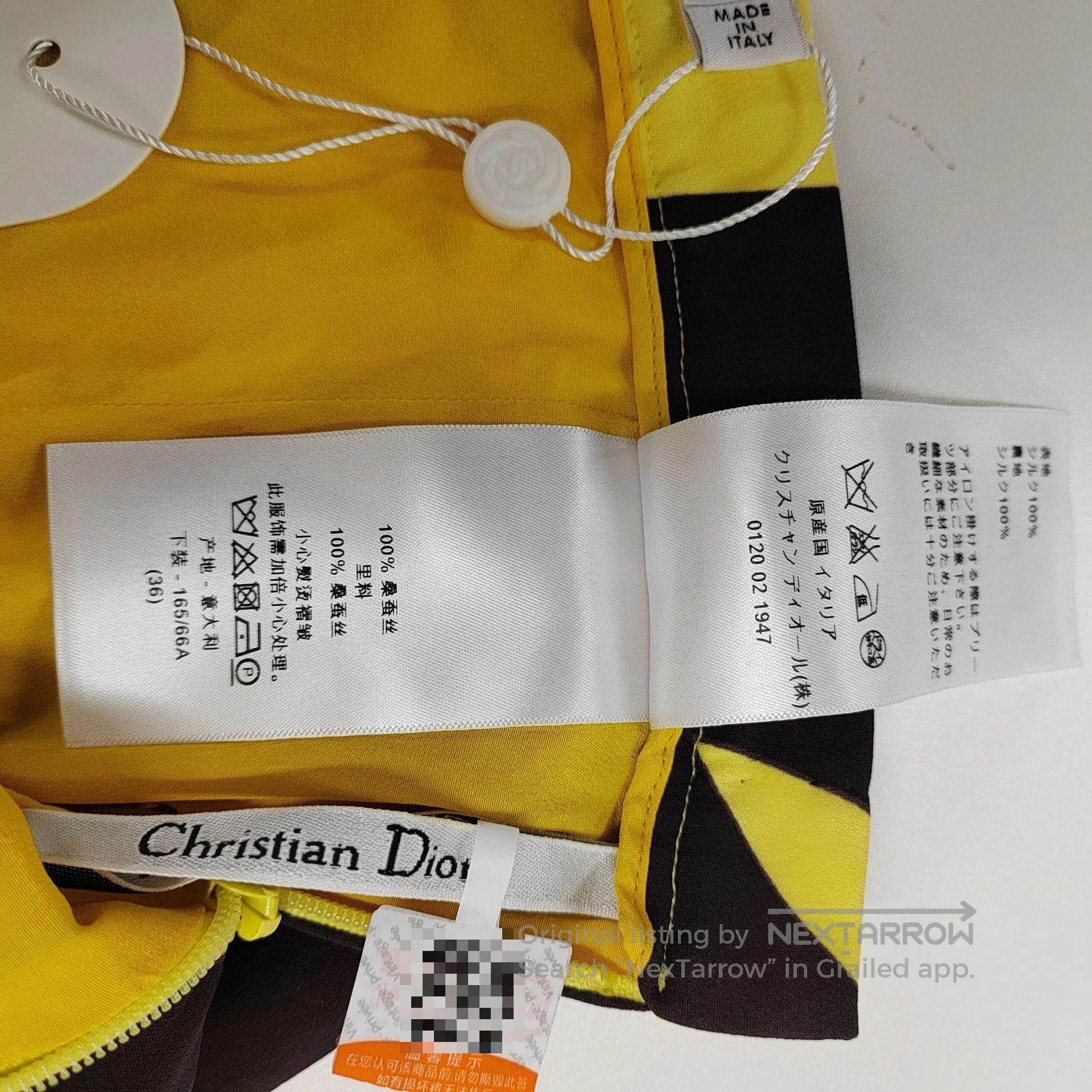 Dior Dior Yellow Graffiti Skirt| Size 35" - 6 Thumbnail