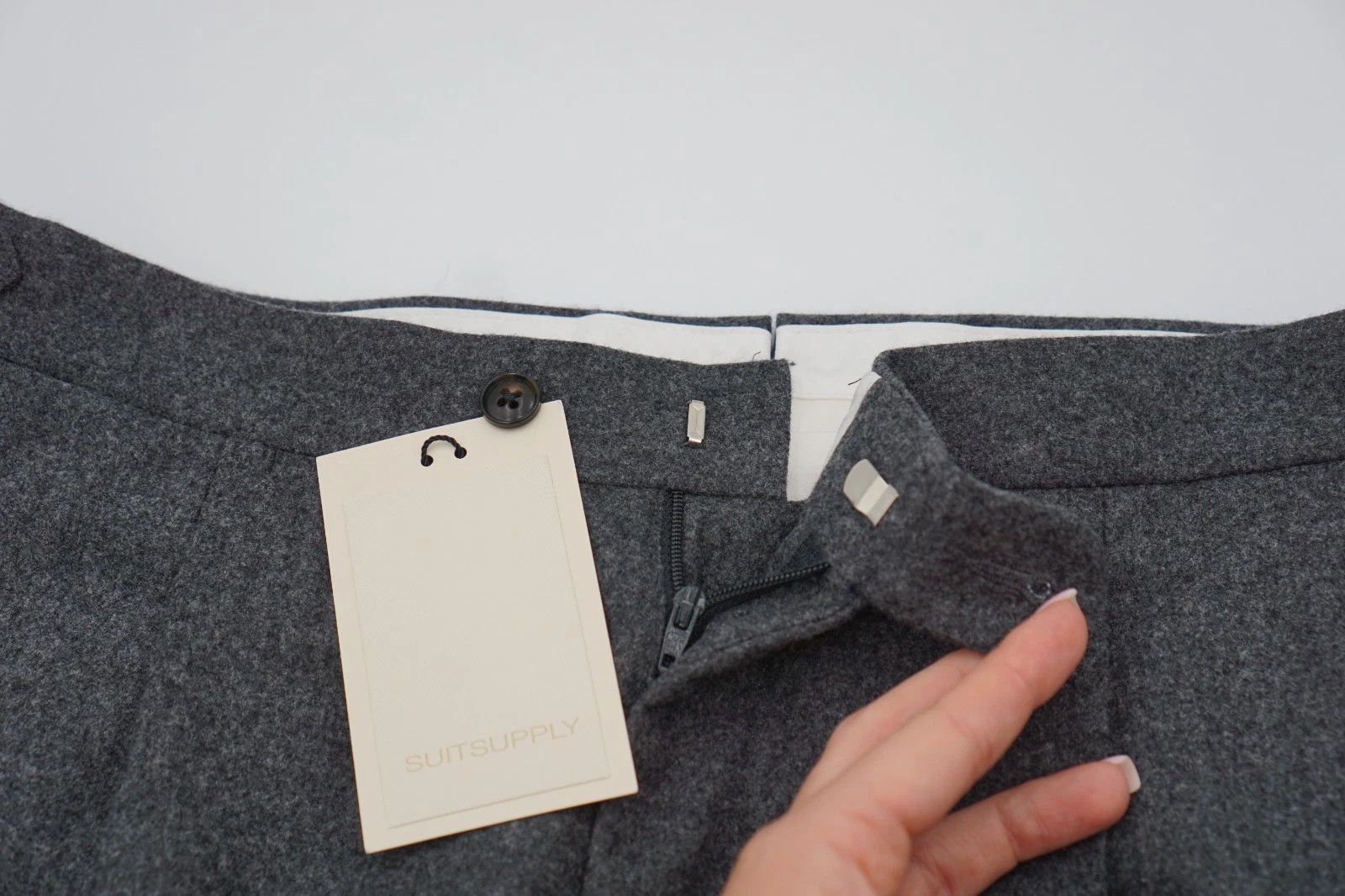 Suitsupply Men Suitsupply Pants Flannel Grey Wool Vitale Barberis US40L Size 40L - 3 Thumbnail