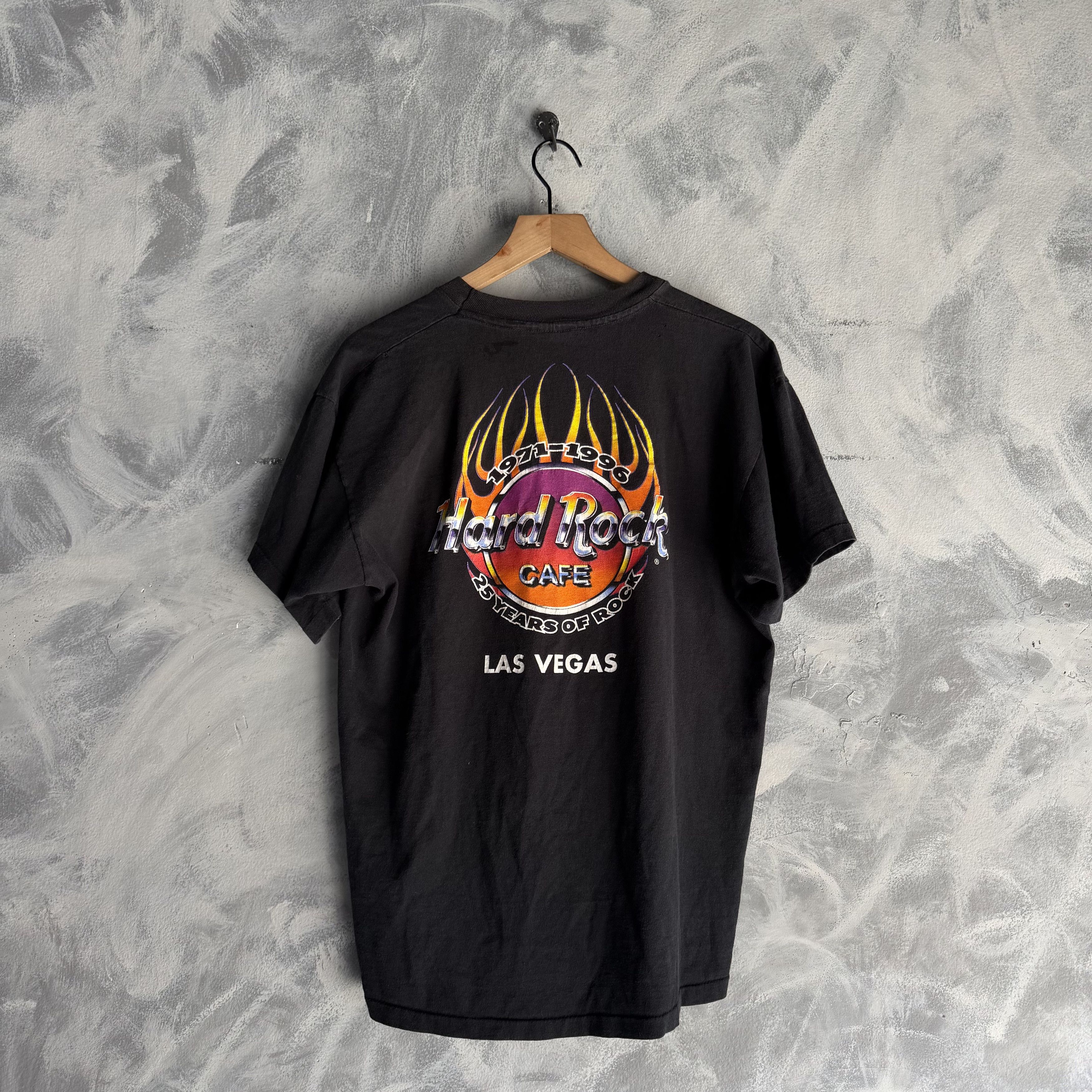 Hard Rock Cafe Vtg Hard Rock Cafe T Shirt Mens XL Las Vegas Flames Grunge Size US XL / EU 56 / 4 - 1 Thumbnail