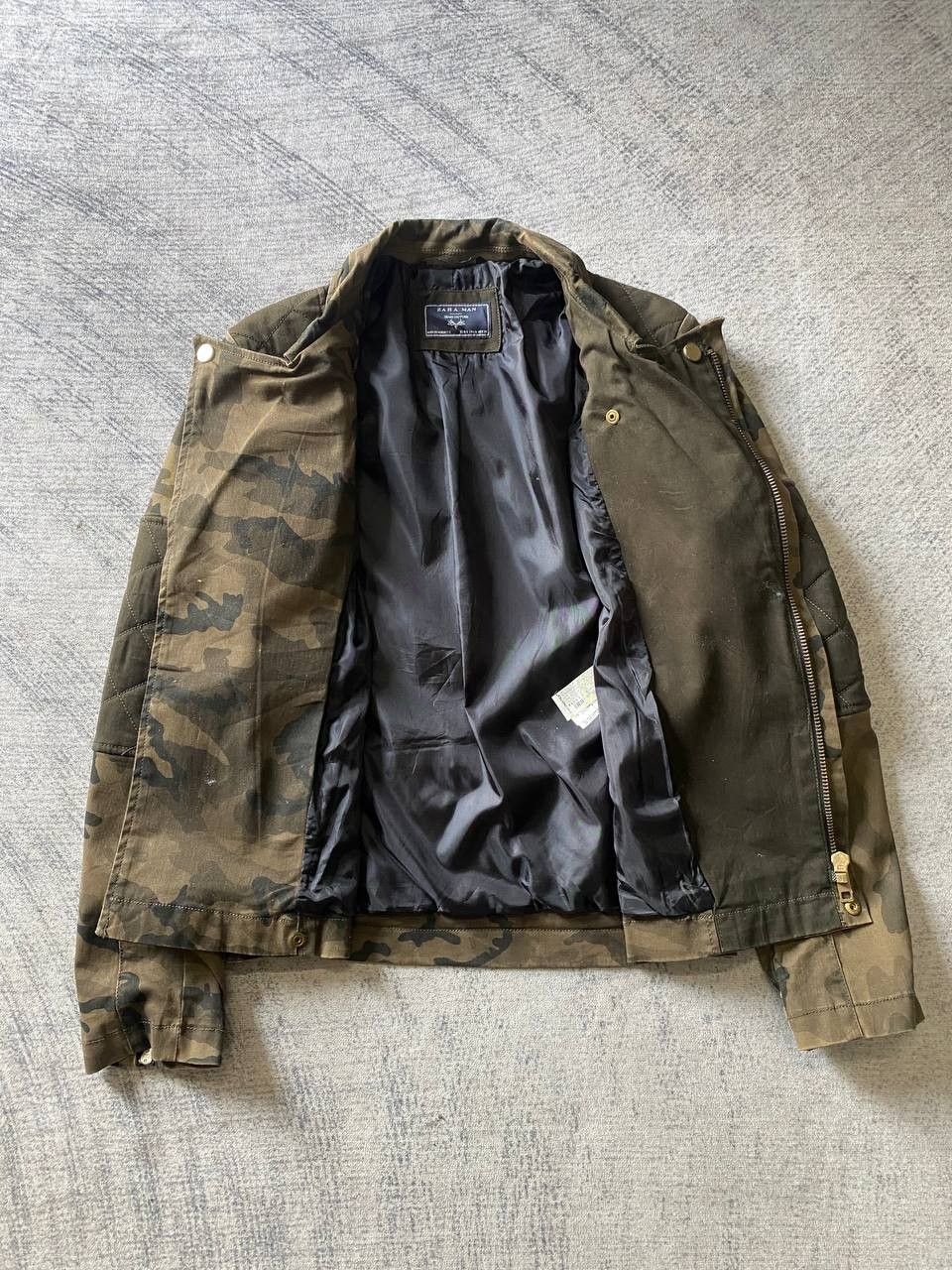 Zara Zara Man Camouflage Double Collar Biker Jacket Size US S / EU 44-46 / 1 - 8 Thumbnail