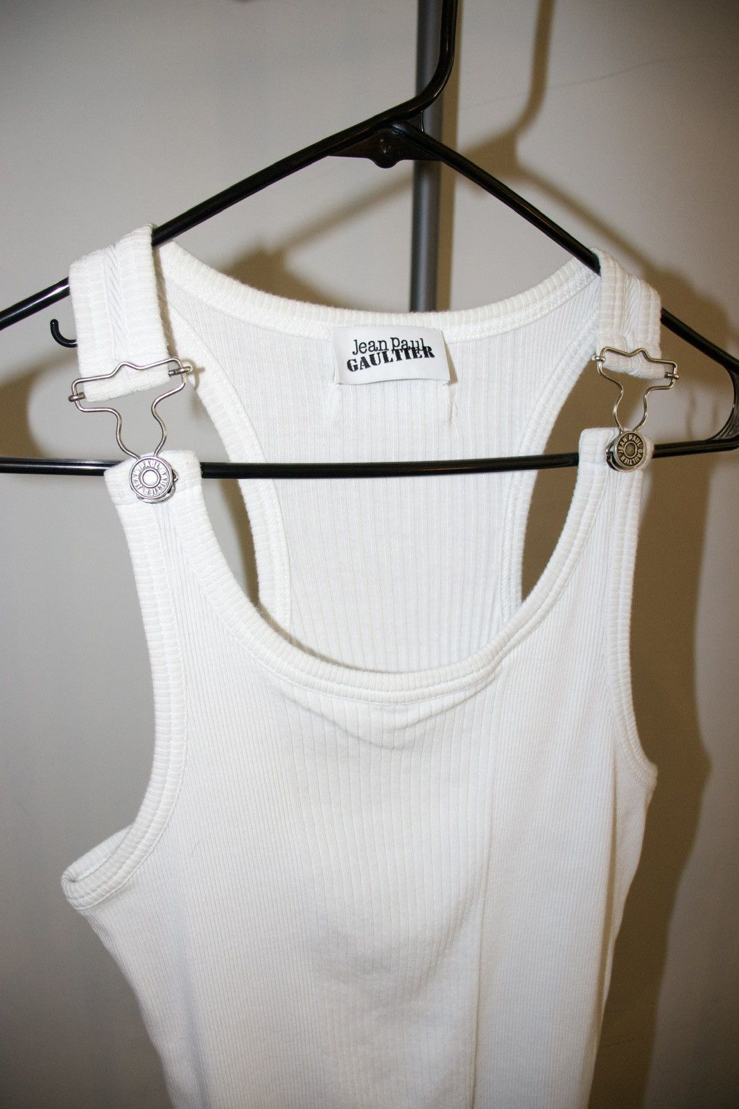 Jean Paul Gaultier JEAN PAUL GAULTIER "RIBBED TANK TOP" WITH OVERALL BUCKLES Size US L / EU 52-54 / 3 - 1 Thumbnail