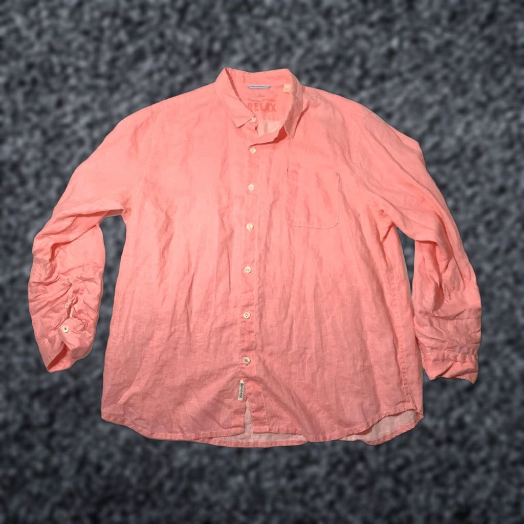 Tommy Bahama Tommy Bahama Relax Shirt Mens 2XL Pink Linen Long Sleeve Button Front Casual Size US XXL / EU 58 / 5 - 1 Thumbnail