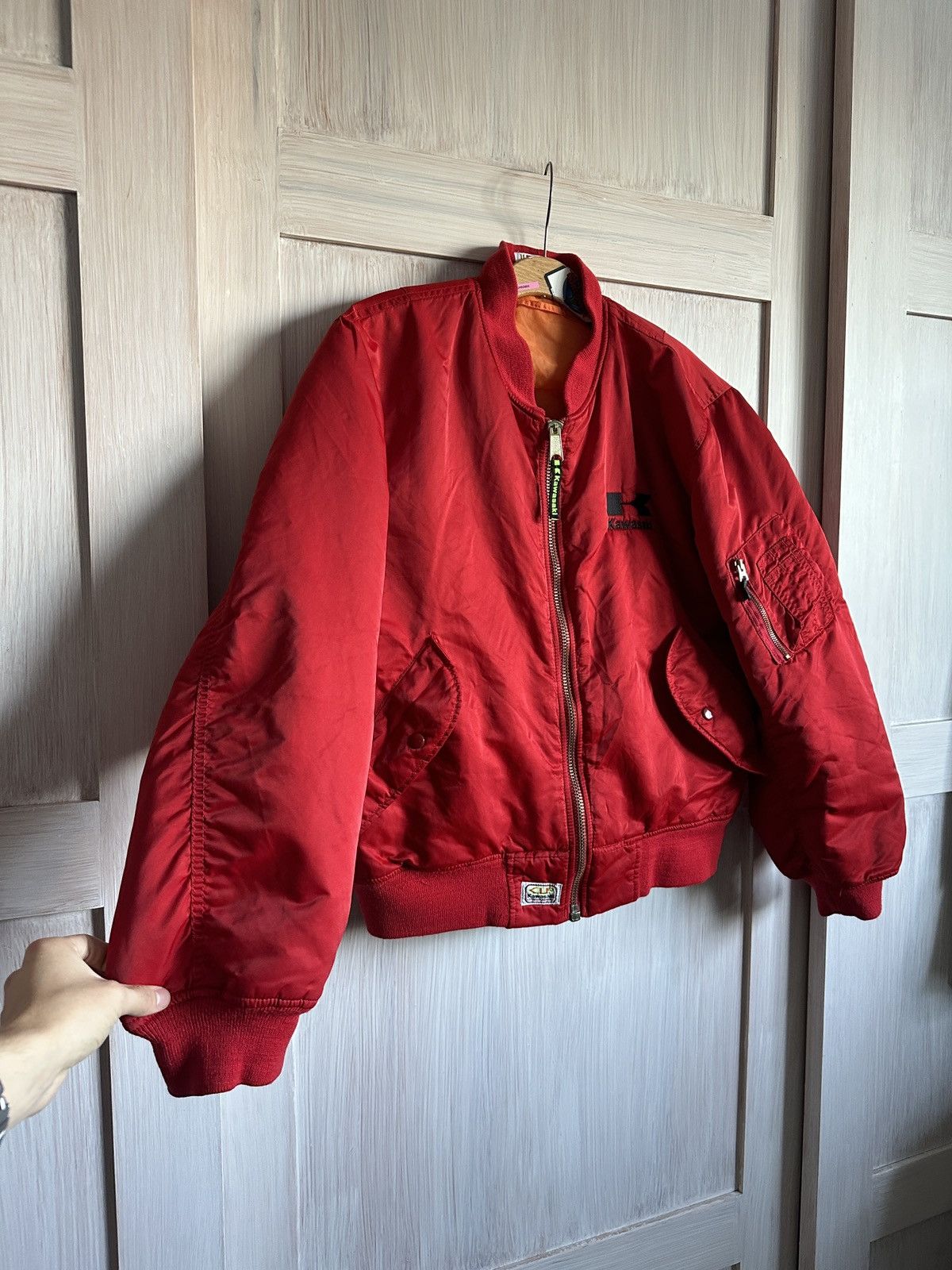 USA製ボンバージャケットMA1ヴィンテージKawasaki Kawasaki Vintage MA-1 bomber jacket japanese motor moto
