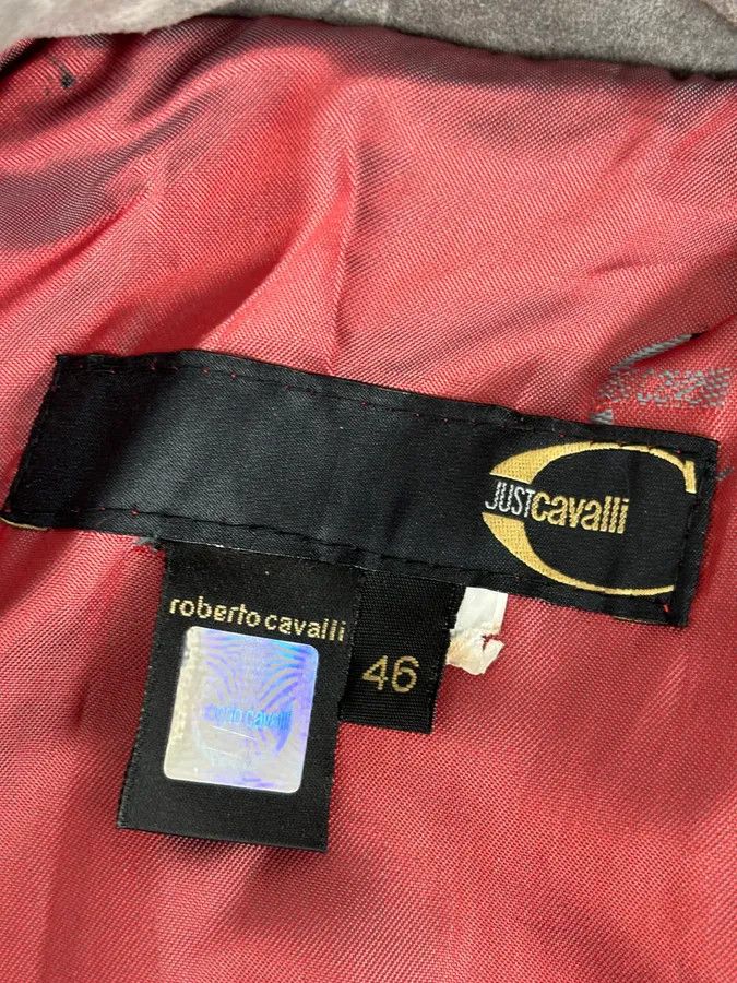 Roberto Cavalli AW2005 Cavalli Mongolian Fur Grey Leather & Blue Denim Jacket Size M / US 6-8 / IT 42-44 - 12 Thumbnail