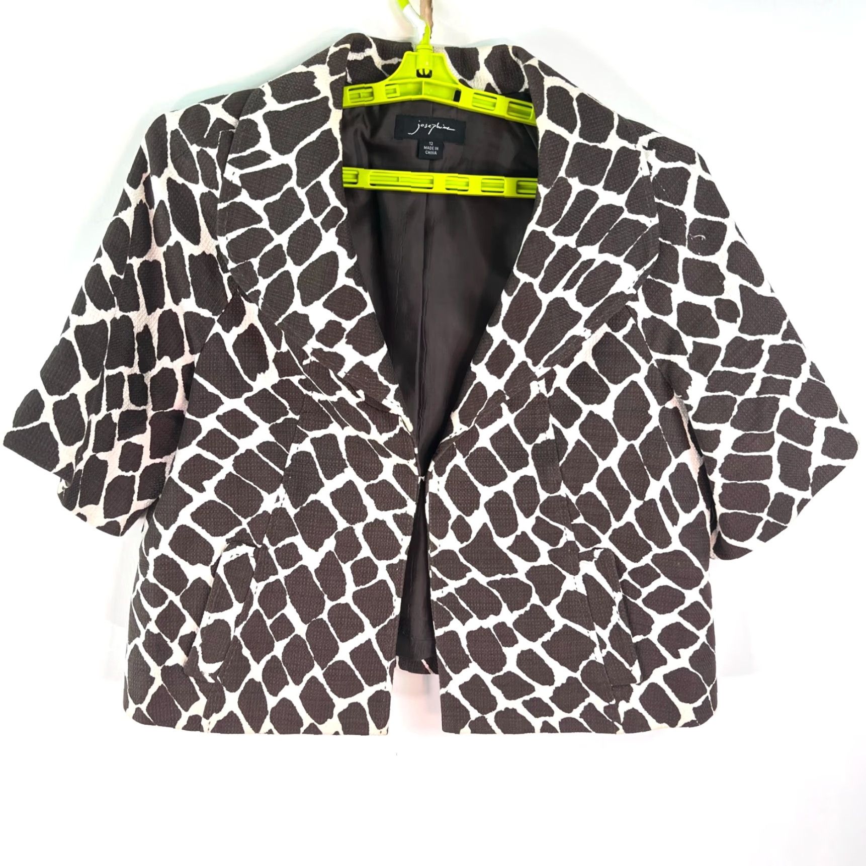 Vintage VINTAGE Josephine Chaus Blazer Jacket Womens 3/4 Sleeve Animal Print Brown White Size 12 Size XL / US 12-14 / IT 48-50 - 3 Thumbnail