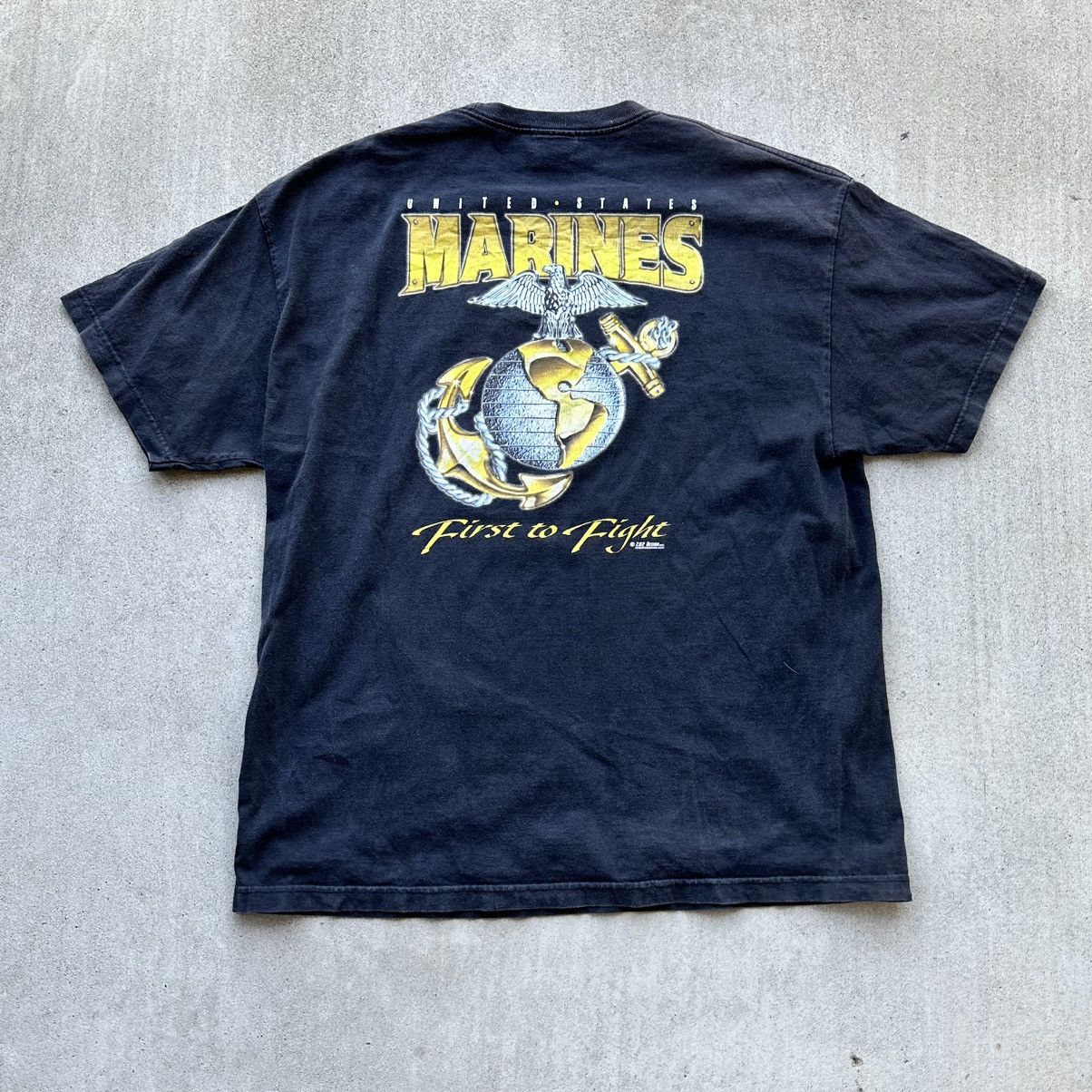 Vintage Vintage United States Marine Corps T Short Xl Black Y2K Size US XL / EU 56 / 4 - 1 Thumbnail