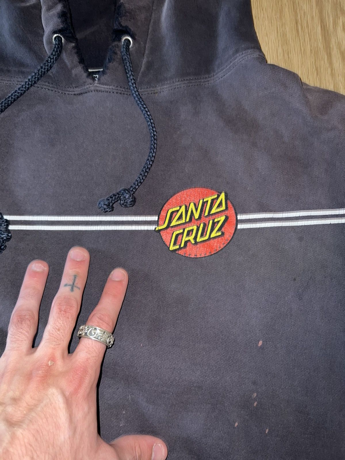 Santa Cruz Skateboards × Vintage INSANE thrashed faded Santa Cruz skateboards grunge hoodie Size US L / EU 52-54 / 3 - 2 Thumbnail