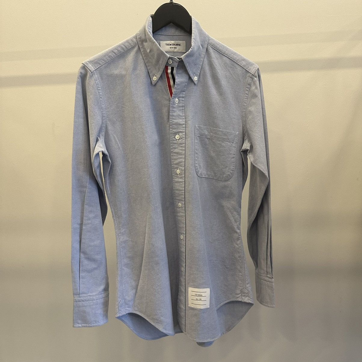 image of Thom Browne Oxford Shirt in Blue, Men's (Size Small)