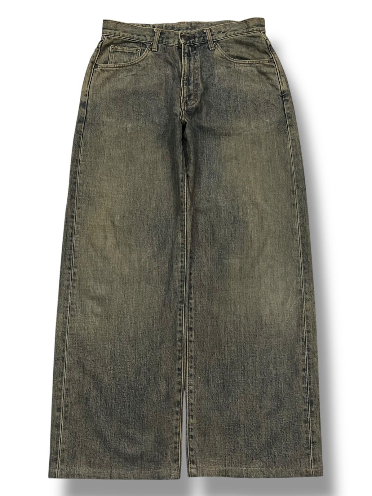 Japanese Brand Baggy Vintage Gold Rush - Faded Mud Wash Jeans Size US 32 / EU 48 - 2 Thumbnail