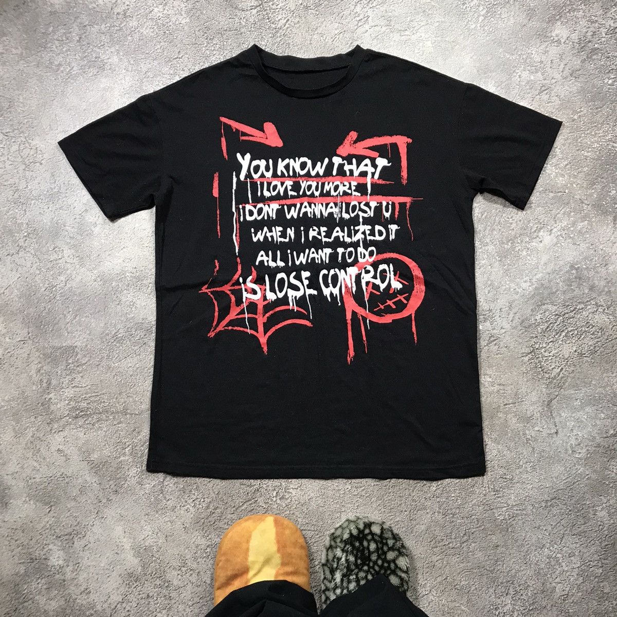 Vintage Vintage Y2K Graphic Tee Spider Web Slogan Grunge Streetwear Size US L / EU 52-54 / 3 - 1 Thumbnail