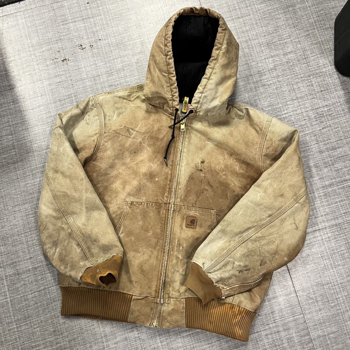 VTG Faded and Thrashed Carhartt Hooded Jacket