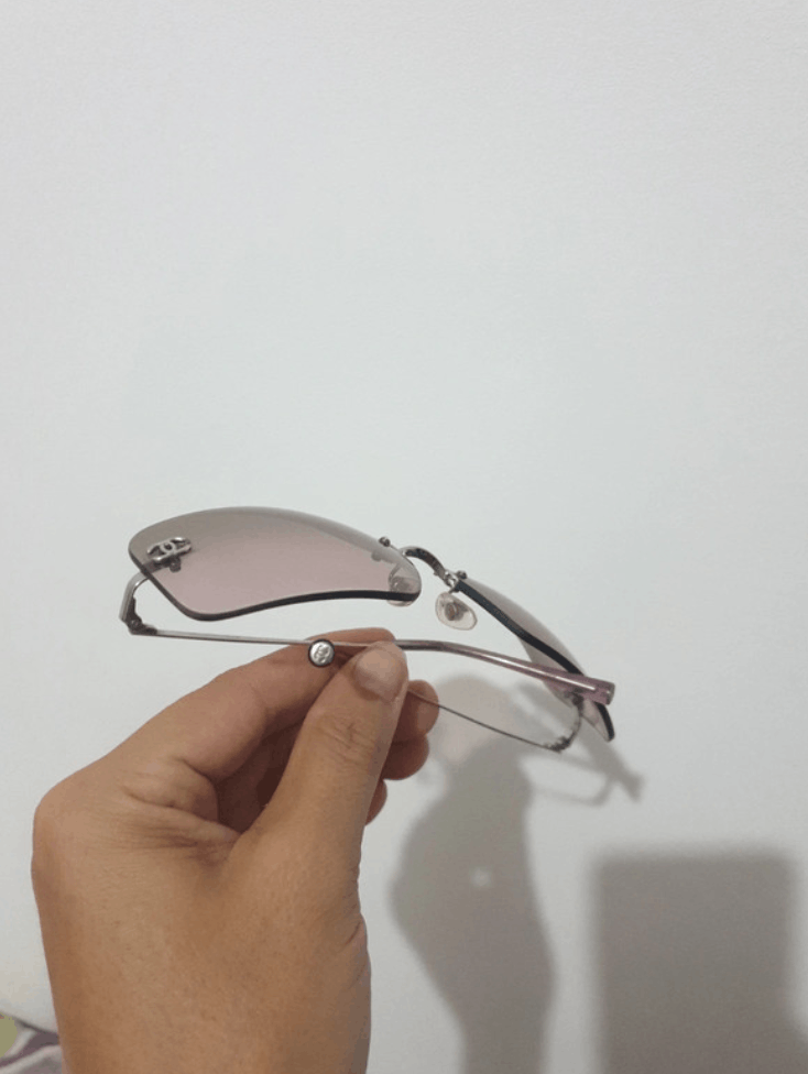 Chanel Chanel Sunglasses 4017 Rhinestone Rimless Vintage CC Logo Size ONE SIZE - 5 Thumbnail