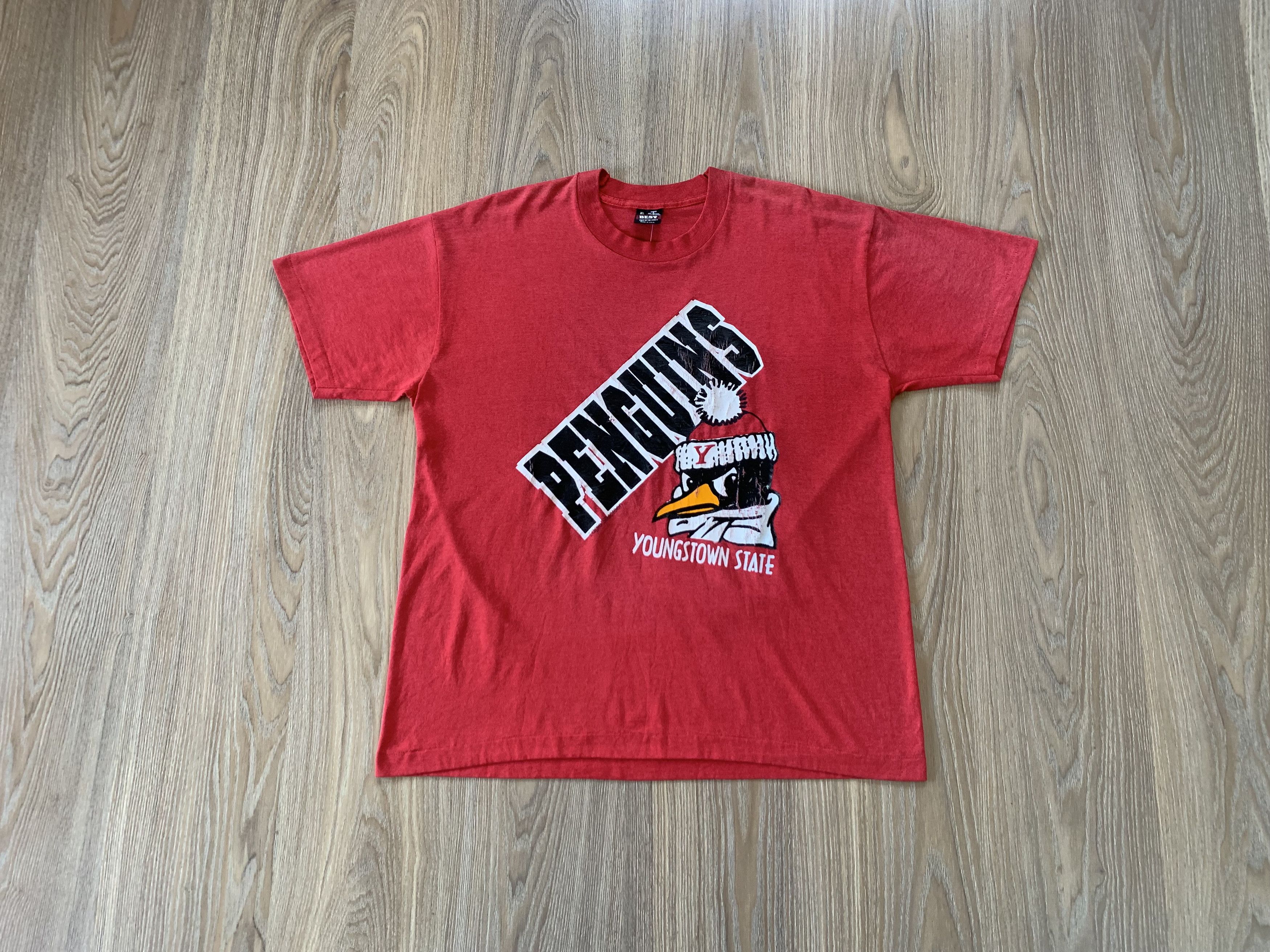 Fruit Of The Loom × Vintage Youngstown State Penguins Vintage Big Logo T-Shirt Size US XL / EU 56 / 4 - 1 Thumbnail