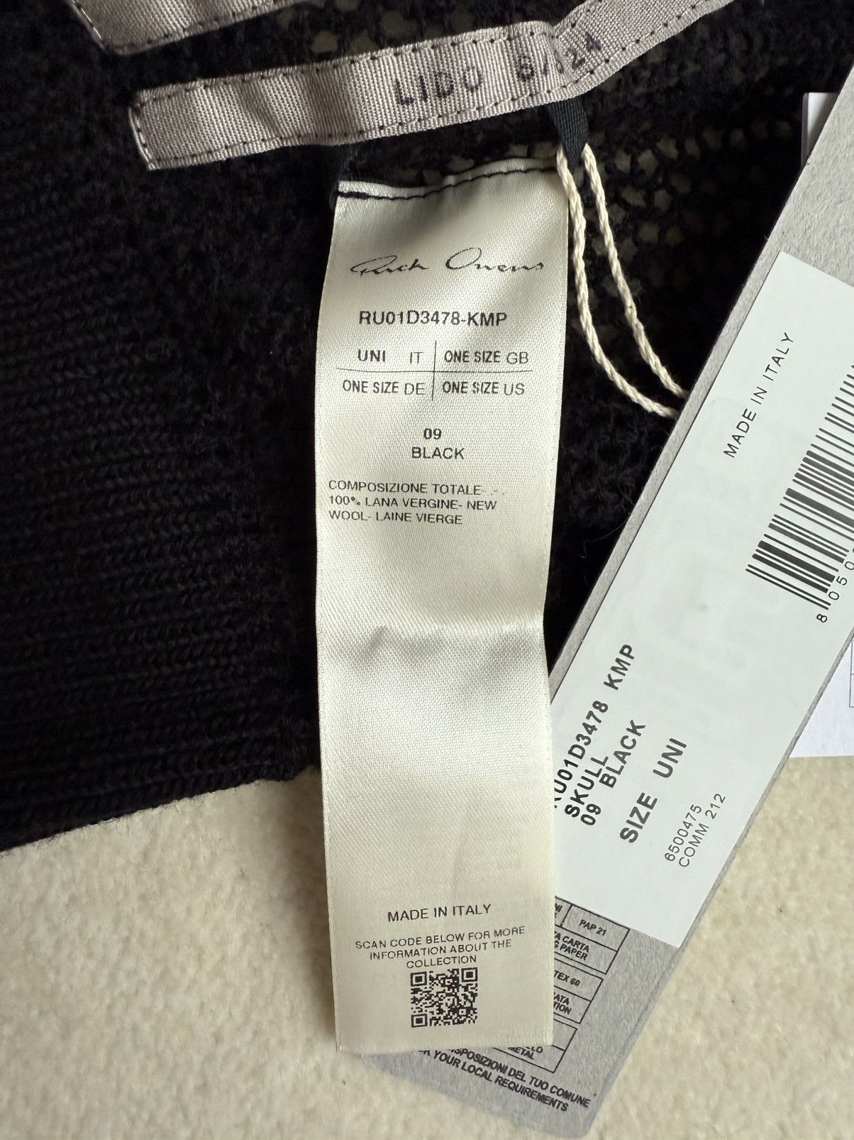 Rick Owens SS24 Rick Owens Lido balaclava grail skull hat Size ONE SIZE - 9 Thumbnail