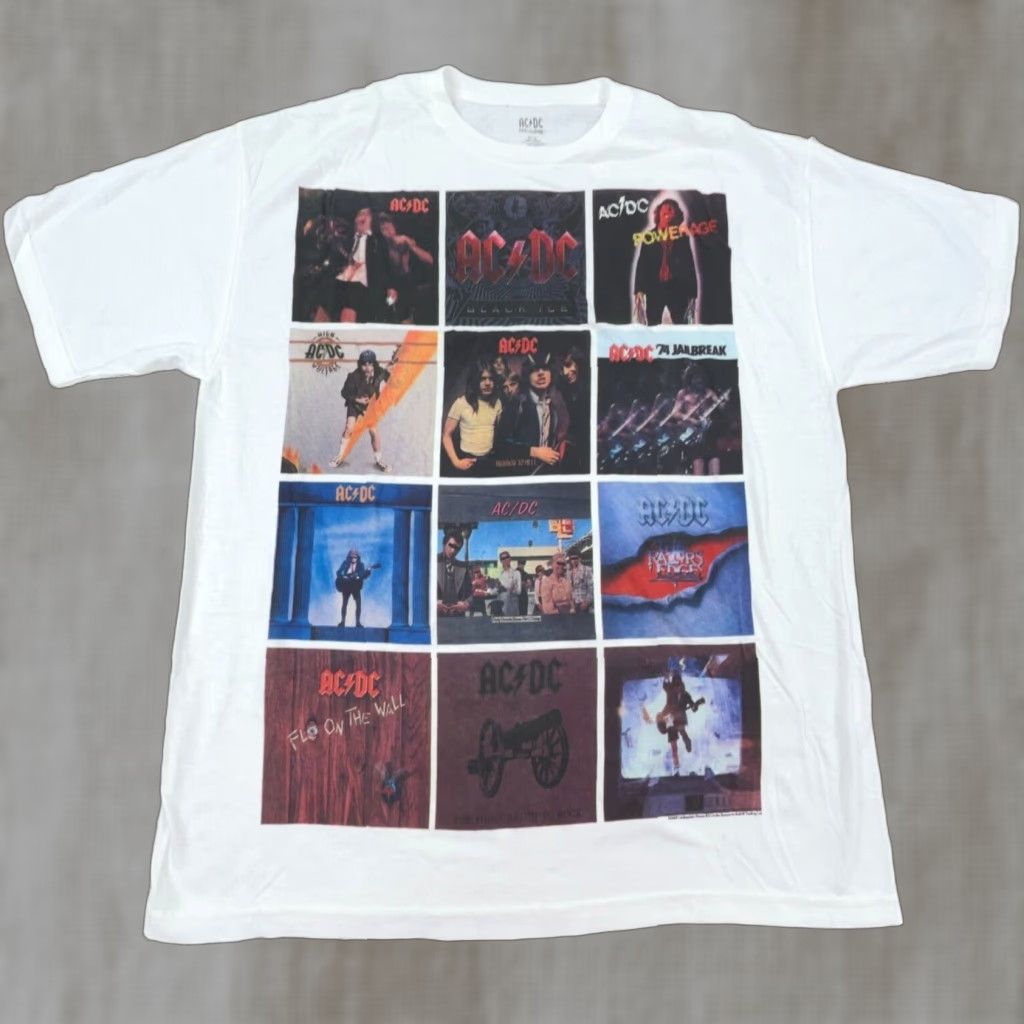 Vintage AC/DC Shirt Men XL White Tee Band Concert Rock Retro Album Covers Adult Size US XL / EU 56 / 4 - 1 Thumbnail