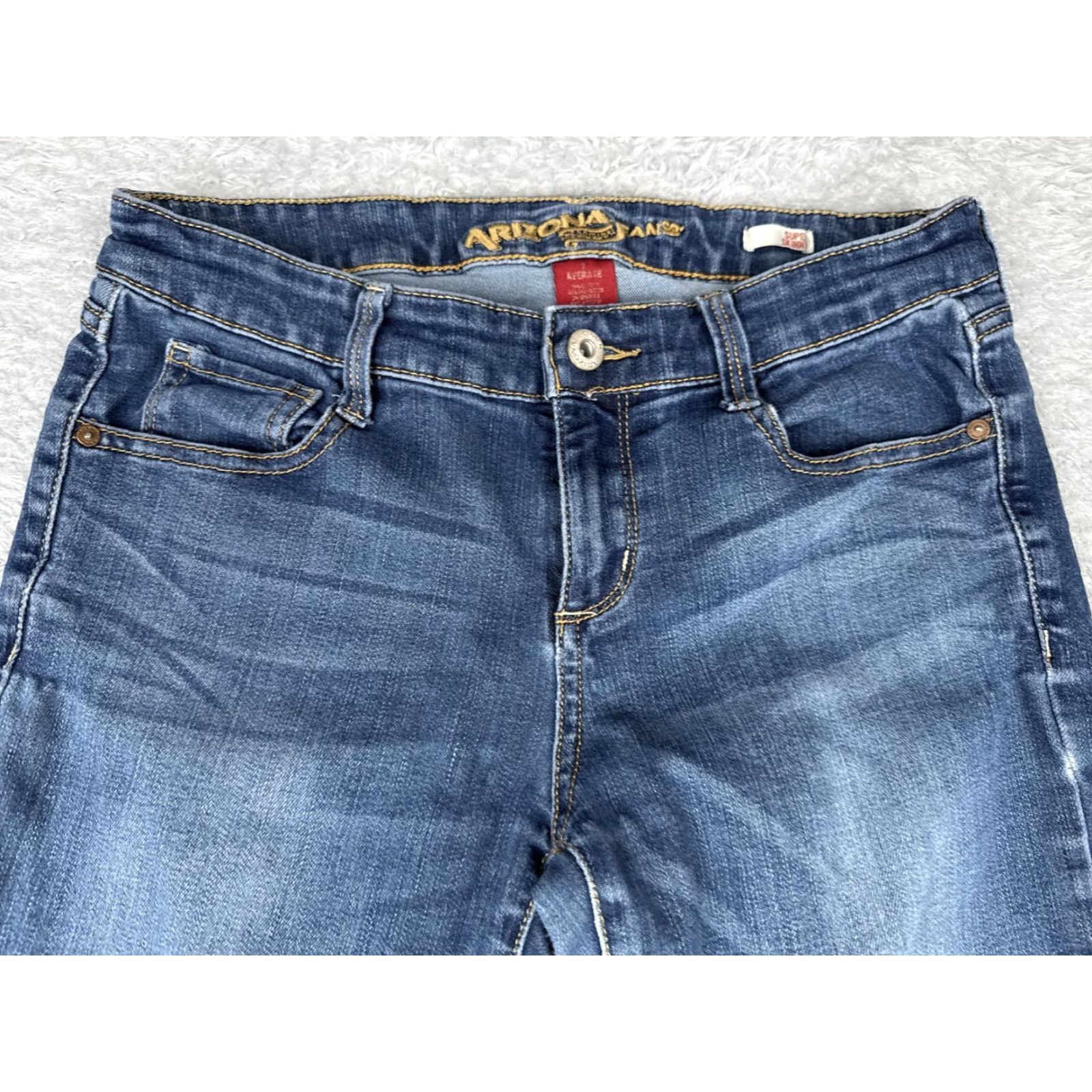 Vintage Arizona Jean Co Jeans Womens 12 Blue Super Skinny Mid Rise Distressed Stretch Size 28" / US 6 / IT 42 - 4 Thumbnail